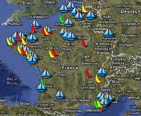 Carte des Wetas en France - 2012/04